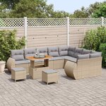 vidaXL Ensemble de canapé de jardin 12 Pièces Beige et Gris clair
