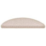 vidaXL Tapis d'escalier 20 pièces 56 x 17 x 3 cm Taupe Demi-rond