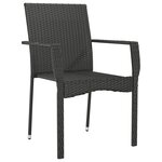 vidaXL Chaises de jardin 2 Pièces avec coussins Résine tressée Noir