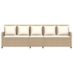 vidaXL Canapé de jardin avec coussins 5 places beige résine tressée