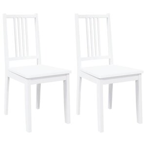 vidaXL Chaises à manger 2 Pièces blanc bois massif caoutchouc