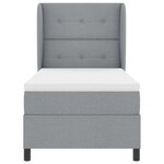 vidaXL Lit à ressorts avec matelas Gris clair 100 x 200 cm tissu