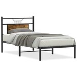 vidaXL Cadre de lit sans matelas chêne fumé 90x200cm bois d'ingénierie
