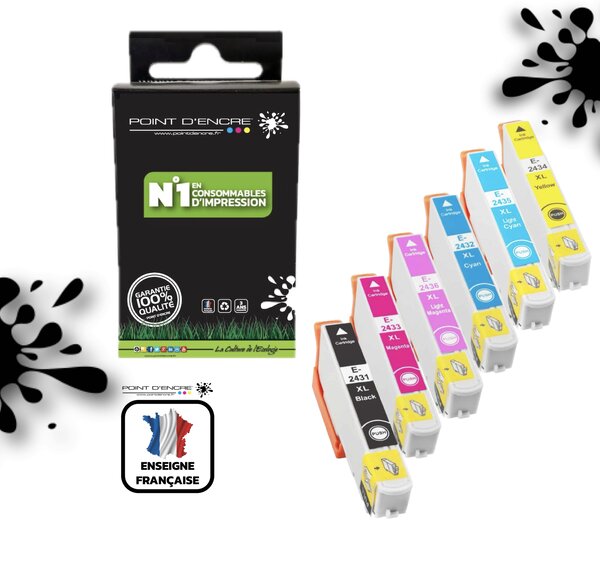 24XL - Eléphant - NOIR / CYAN / CYAN PHOTO / MAGENTA / MAGENTA PHOTO / JAUNE