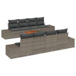 vidaXL Ensemble de Canapé de Jardin 7 Pièces Gris 55 x 55 x 37 cm