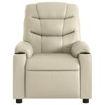 vidaXL Fauteuil inclinable Crème Similicuir