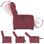 vidaXL Fauteuil inclinable électrique rouge bordeaux tissu