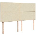 vidaXL Sommier à lattes de lit avec matelas Crème 180x200 cm Tissu