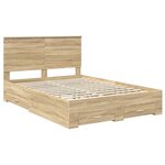 vidaXL Cadre de lit Chêne Sonoma 135 x 190 cm Bois d'ingénierie