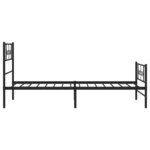 vidaXL Cadre de lit métal sans matelas avec pied de lit noir 107x203cm