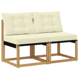 vidaXL 2 pc Sofa de milieu extérieur Blanc