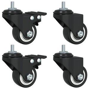 vidaXL Roues pivotantes 4 Pièces noir 35 mm fer