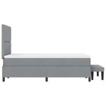 vidaXL Lit à ressorts avec Matelas & Banquette Gris clair 120x190 cm Tissu