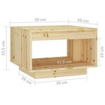 vidaXL Table basse 50x50x33 5 cm Bois de sapin massif