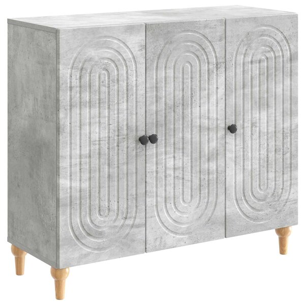 vidaXL Buffet Gris béton 89 x 34 5 x 80 cm Bois d'ingénierie