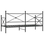 vidaXL Lit de repos sans matelas noir 90x200 cm acier