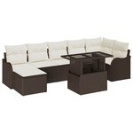 vidaXL Ensemble de canapé de jardin 8 Pièces Marron Poly rotin