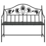 vidaXL Banc de jardin Noir 104 x 54 x 93cm Acier