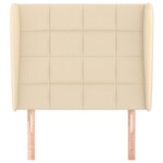 vidaXL Tête de lit avec oreilles Crème 103x23x118/128 cm Tissu