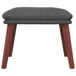 vidaXL Chaise de relaxation avec repose-pied Gris foncé Tissu