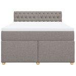 vidaXL Sommier à lattes de lit avec matelas Taupe 140x190 cm Tissu