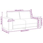 vidaXL Canapé 2 places en lin 140 cm