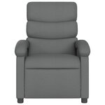 vidaXL Fauteuil inclinable de massage gris foncé tissu