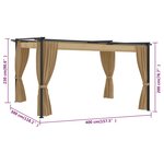 vidaXL Belvédère 4x3 m Taupe