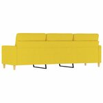 vidaXL Canapé à 3 places Jaune clair 180 cm Tissu