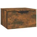 vidaXL Tables de chevet murales 2 Pièces Chêne fumé 34x30x20 cm