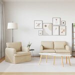 vidaXL Canapé 2 Pièces Crème 144 x 80 x 85 cm tissu