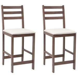 vidaXL Chaises de salle à manger 2 pc Bois de Caoutchouc Massif