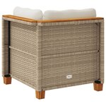 vidaXL Canapé d'angle de jardin avec coussins beige résine tressée