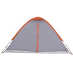 vidaXL Tente de camping à dôme 4 personnes gris et orange imperméable