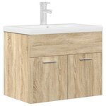 vidaXL Armoire lavabo de salle de bain et vasque et robinet intégrés