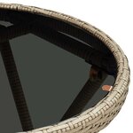 vidaXL Ensemble de bistro avec coussins 3 Pièces beige rotin et verre