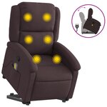 vidaXL Fauteuil inclinable de massage Marron foncé Tissu