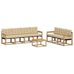 vidaXL Ensemble de canapés d'extérieur 8 Pièces Blanc et Beige