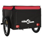 vidaXL Remorque de vélo noir et rouge 45 kg fer