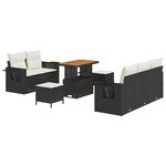 vidaXL Ensemble de canapé de jardin avec coussin 8 Pièces Noir et crème