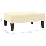 vidaXL Repose-pied Crème 78x56x32 cm Similicuir