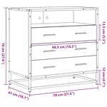 vidaXL Commode chêne sonoma 70x41x70 cm bois d'ingénierie