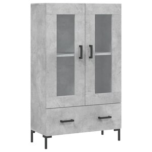 vidaXL Buffet haut gris béton 69 5x31x115 cm bois d'ingénierie