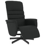 vidaXL Fauteuil inclinable avec repose-pieds noir similicuir