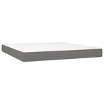 vidaXL Sommier à lattes de lit avec matelas Gris foncé 180x200cm Tissu