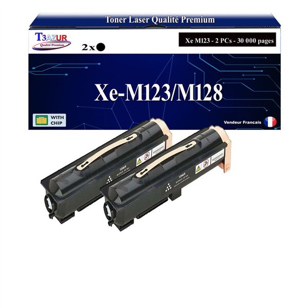 T3AZUR -2x Toners compatibles avec Xerox WorkCentre M123/M128 (006R01182) - Noir