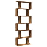 vidaXL Étagère séparatrice de pièce à 6 niveaux vieux bois 70x24x193cm