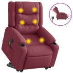 vidaXL Fauteuil inclinable de massage électrique Rouge bordeaux Tissu
