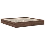 vidaXL Lit de Rangement Chêne brun 200 x 200 cm Bois d'ingénierie
