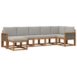 vidaXL Ensemble de canapés d'extérieur 7 Pièces Naturel et gris clair